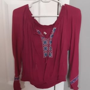 Magenta and Blue Hollister Blouse